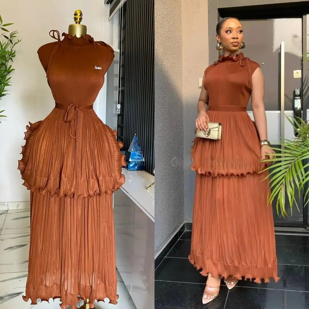 The Kendall Pleated Lace-Trim Dress | Lavishly Me
