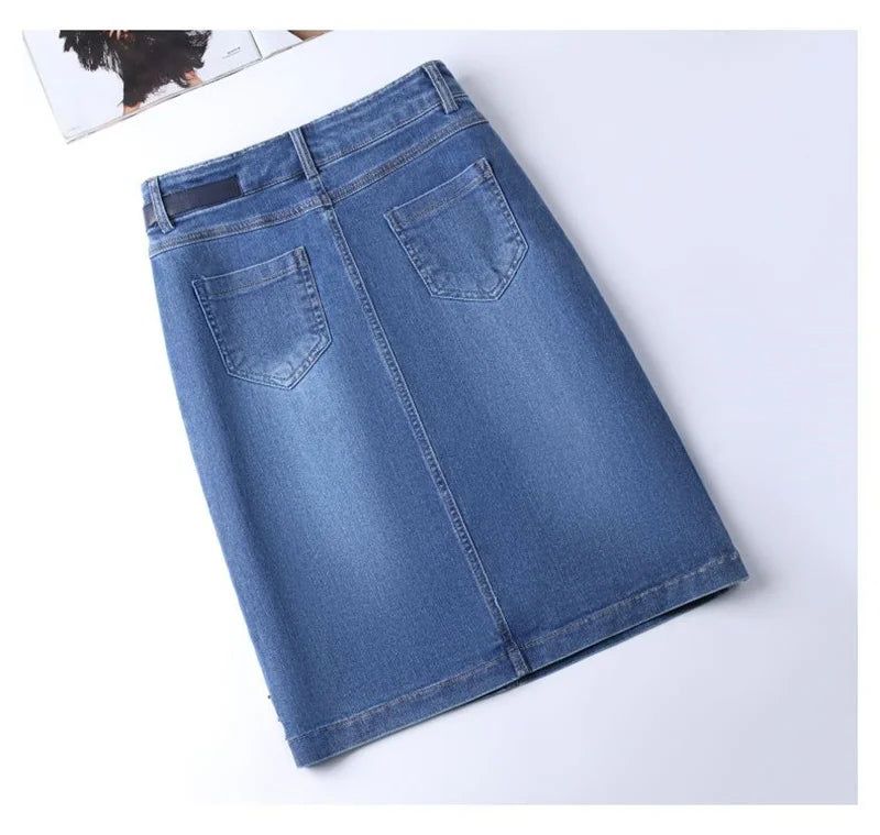 The Soho Split Denim Skirt