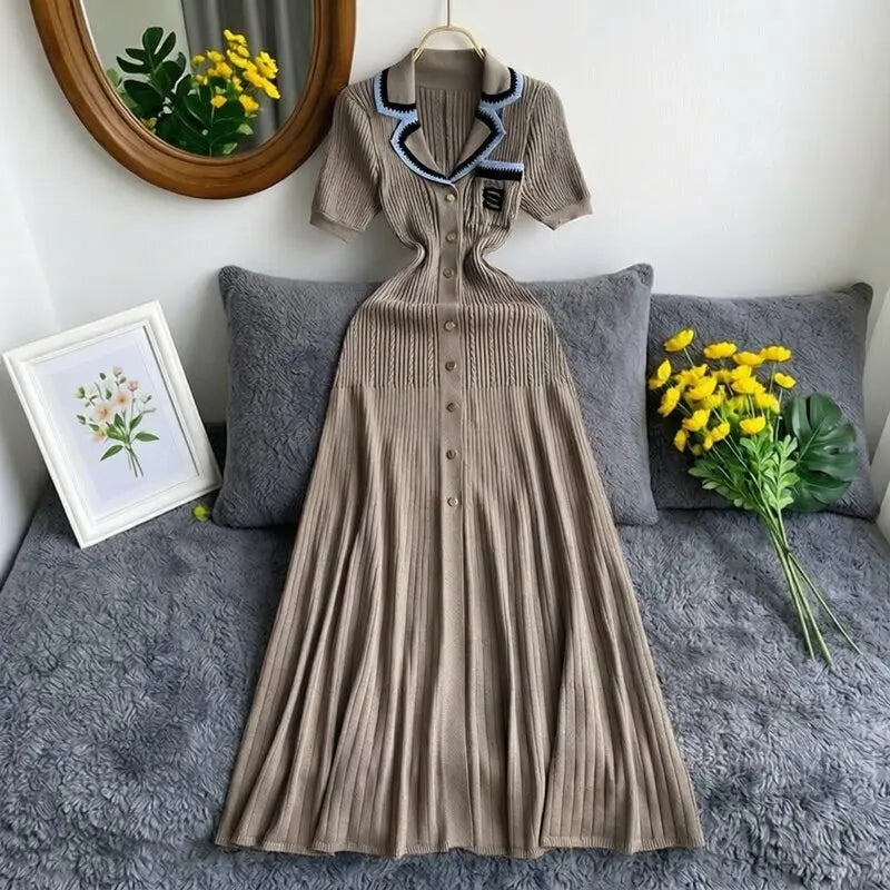 The Vivienne Button-Front Knit Maxi Dress | Lavishly Me