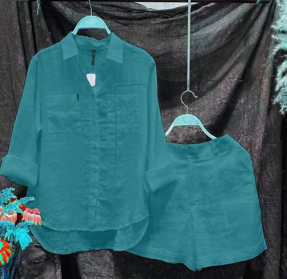 The Whitehaven Linen Shirt Set