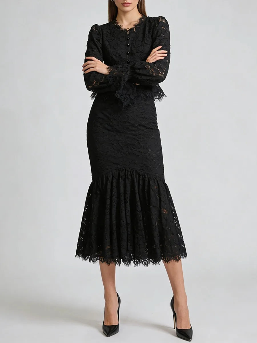 The Verona Sheer Lace Skirt Set from the After Dark at Lavishly Me