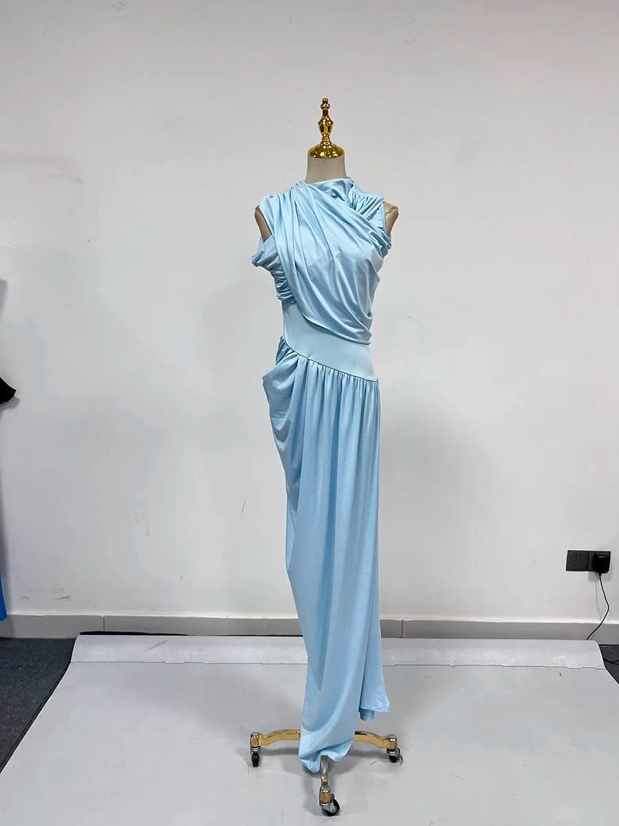The Emilia Pleated Column Dress from the Boss Energy at Lavishly Me