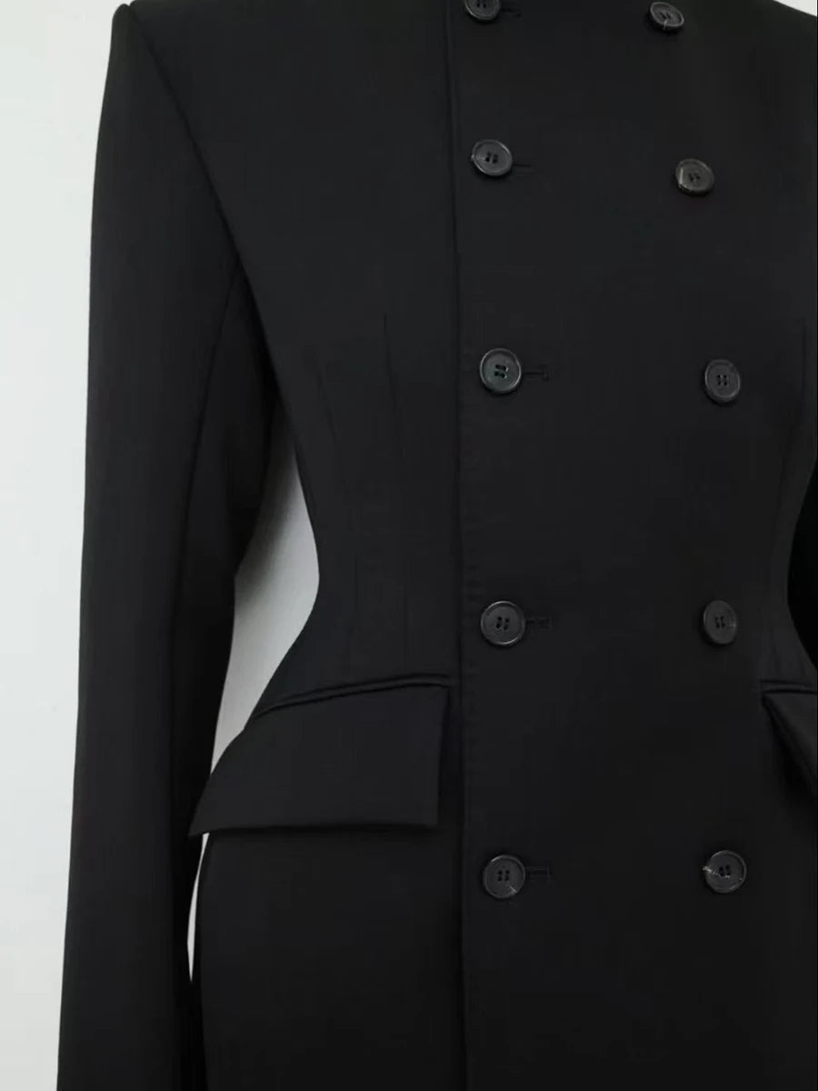 The Windsor Double-Breasted Longline Blazer from the Boss Energy at Lavishly Me