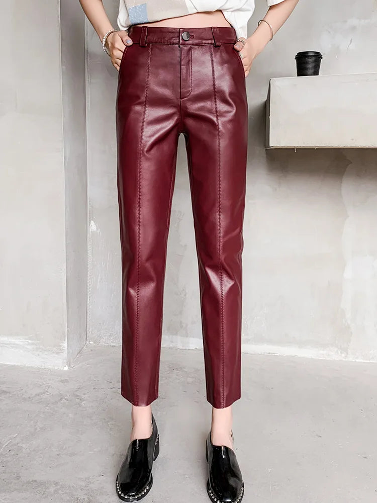 The Verity Leather Pants in 715 Blue haze | Lavishly Me