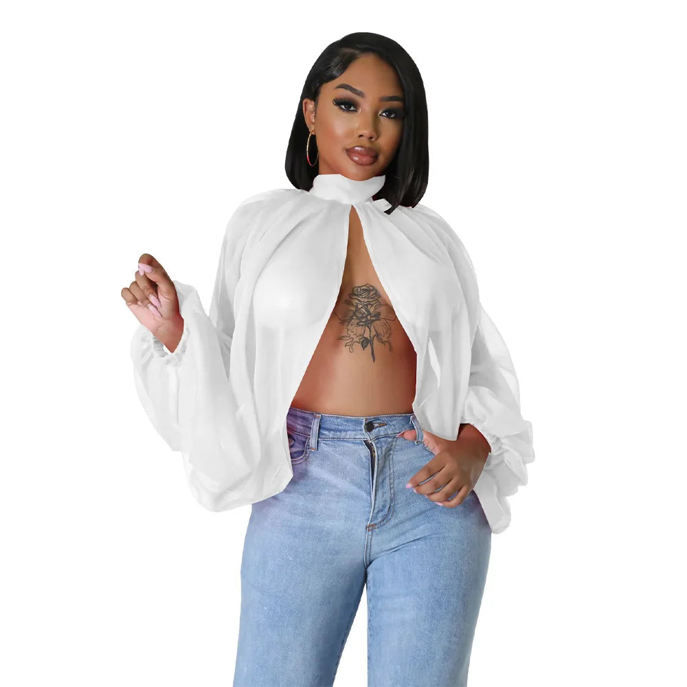 The Seraphina Sheer Tie Blouse in Women Blouses 15 | Lavishly Me