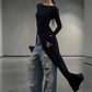 The Alessia High-Slit Maxi Dress in black | Lavishly Me