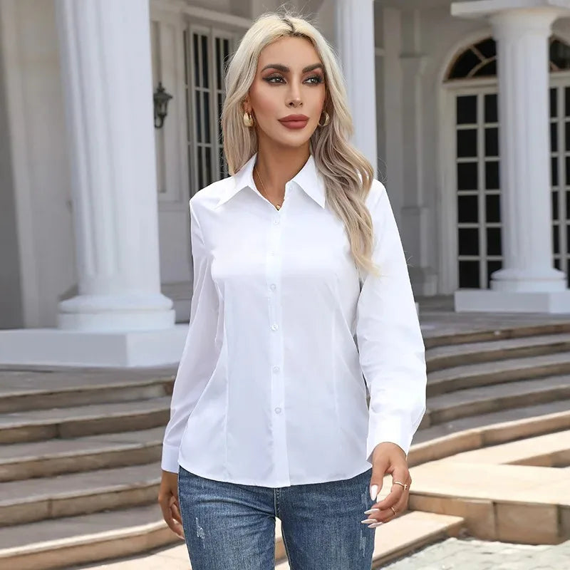 The Noelle Button Broadcloth Statement Blouse by Lavishly Me