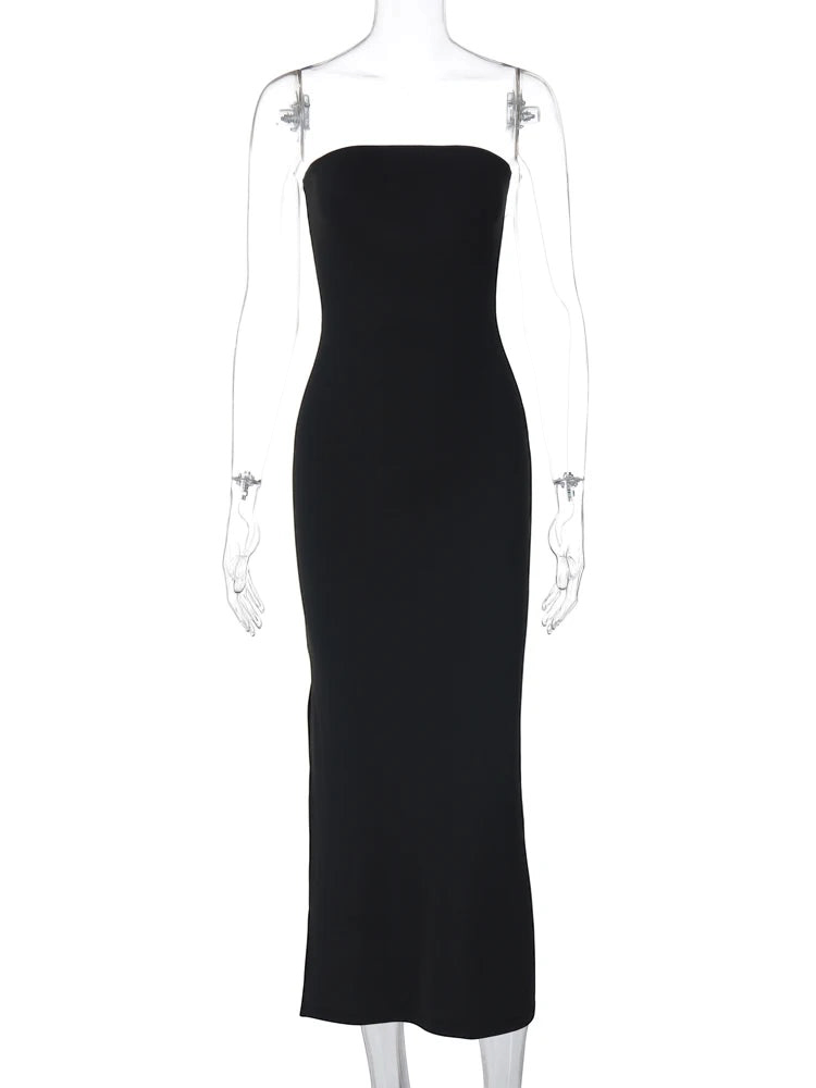 The Onyx Strapless Bodycon Maxi Dress | Lavishly Me