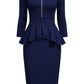 The Bianca Peplum Pencil Dress in black | Lavishly Me