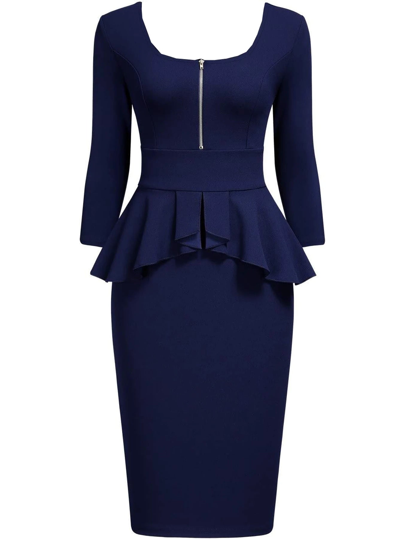 The Bianca Peplum Pencil Dress in black | Lavishly Me