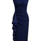 The Vivienne Ruffle Pencil Dress from the Boss Energy at Lavishly Me