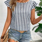 The Maribel Ruffle-Sleeve Stripe Blouse from the Soft & Sophisticated at Lavishly Me