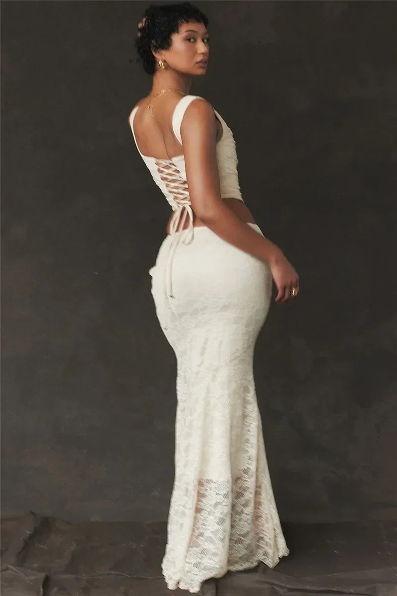 The Celestine Lace-Up Maxi Set