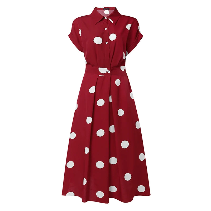 The Paloma Polka-Dot Shirt Dress in L | Lavishly Me