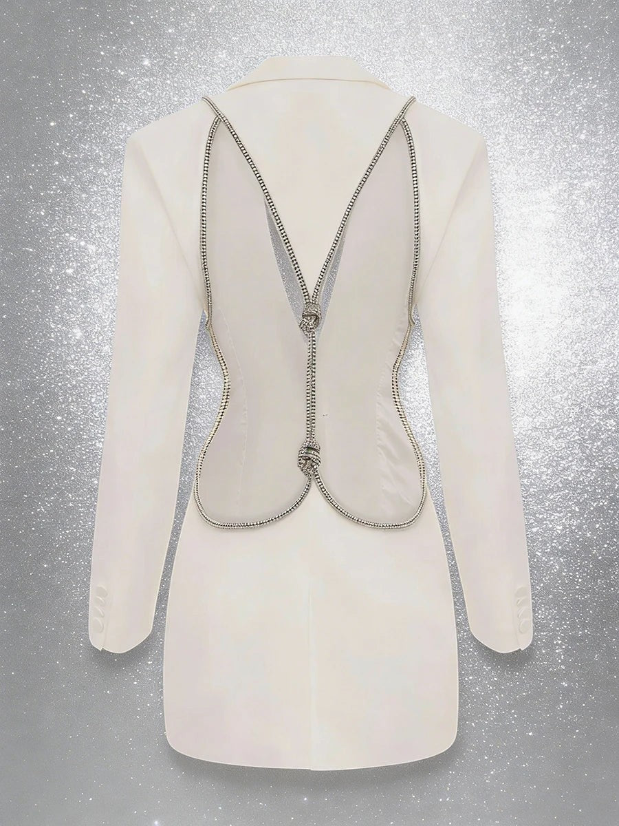 The Celestial Beaded Backless Blazer