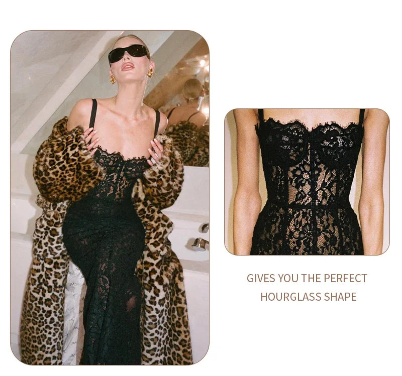 The Midnight Lace Gown
