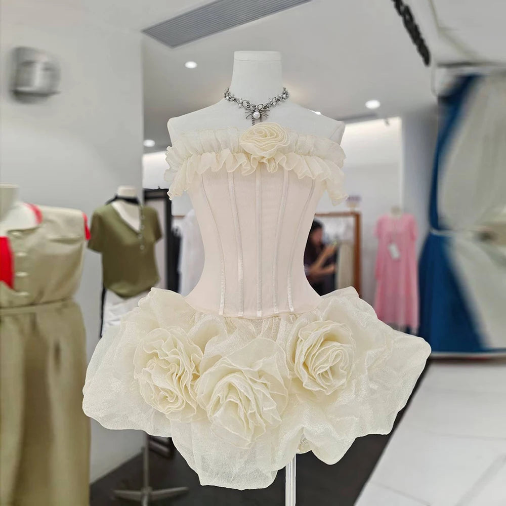 The Flora Appliqué A-Line Mini Dress in PINK | Lavishly Me