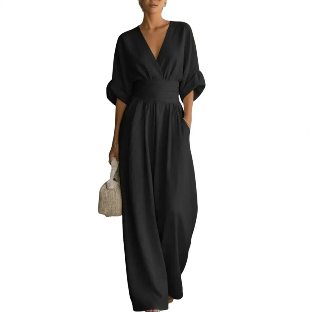 The Valencia Wide-Leg Jumpsuit in Pink | Lavishly Me