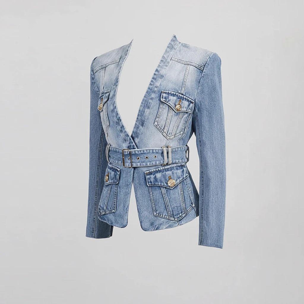 The Aurelia Button,Pockets,Lace-Up Statement Look