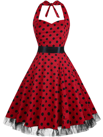 The Audrey Polka Dot Halter Dress from the Date Night Edit at Lavishly Me