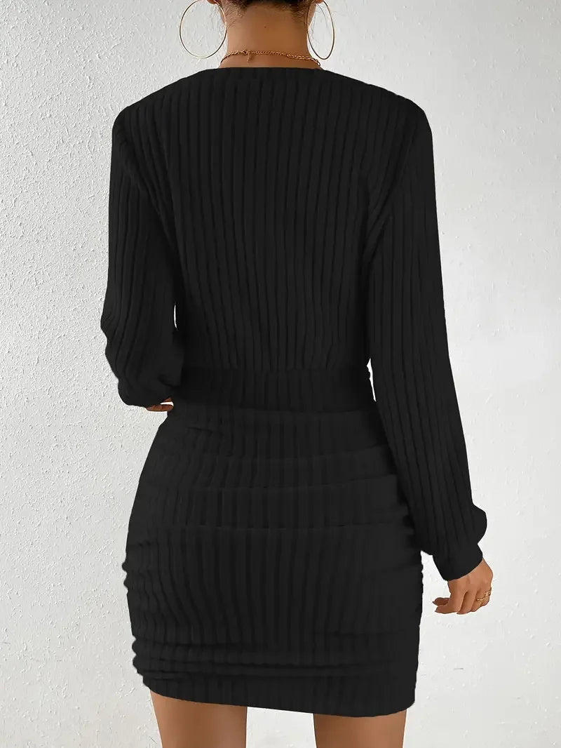 The Valentina V-Neck Pencil Mini Dress