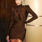 The Blair Power-Shoulder Mini Dress in black | Lavishly Me