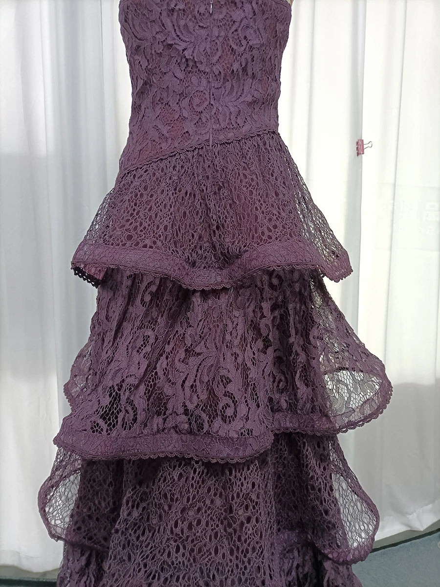 The Alessandra Lace Ruffle Maxi Dress from the Soft & Sophisticated at Lavishly Me