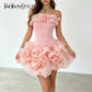 The Flora Appliqué A-Line Mini Dress in LIGHTYELLOW | Lavishly Me