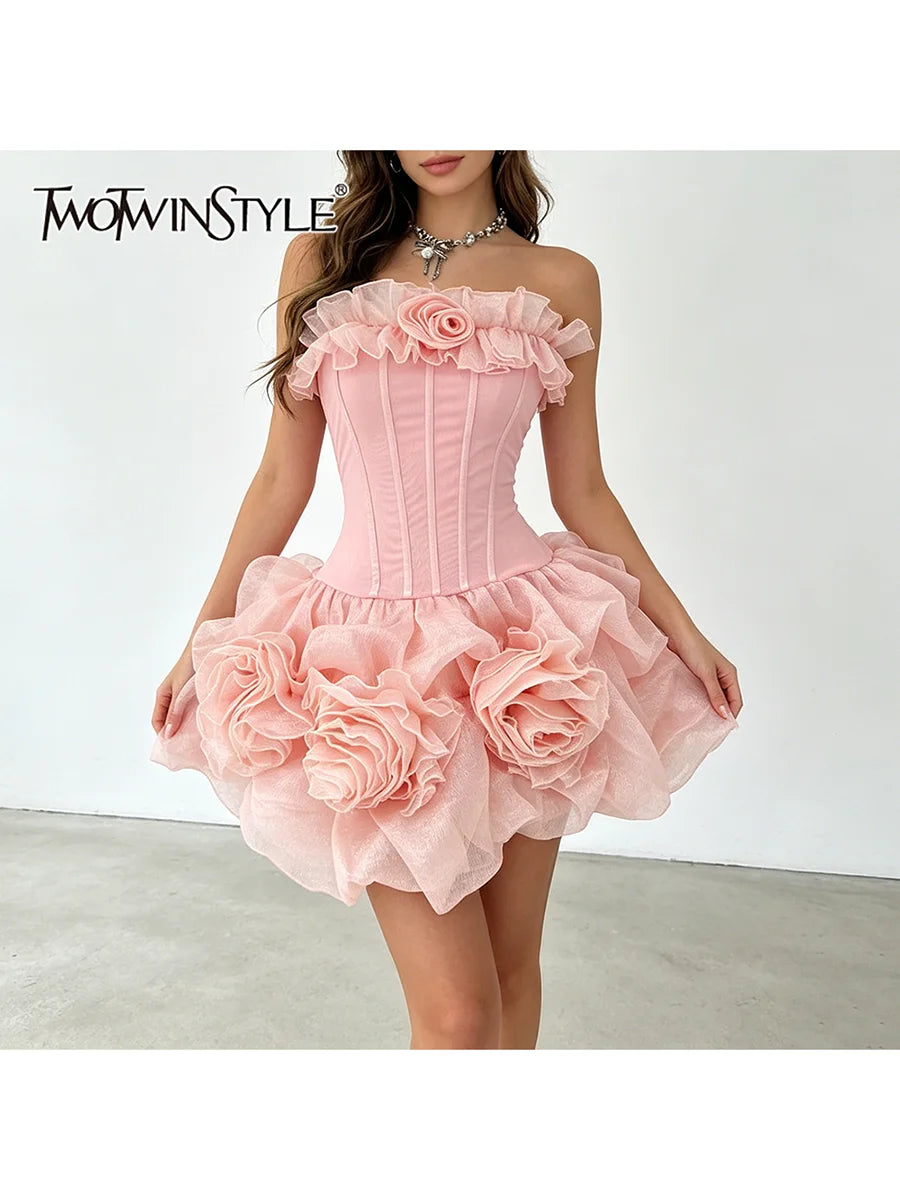 The Flora Appliqué A-Line Mini Dress in LIGHTYELLOW | Lavishly Me
