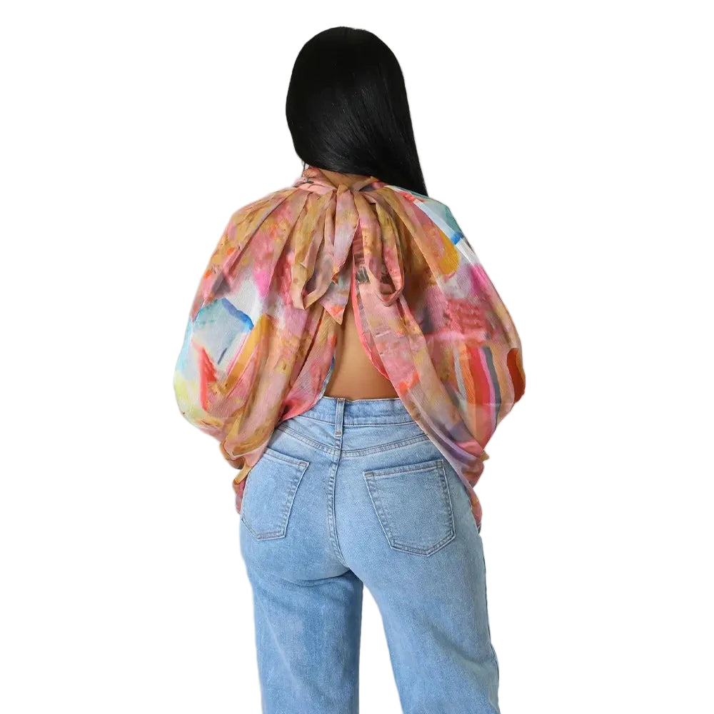 The Seraphina Sheer Tie Blouse in Women Blouses 12 | Lavishly Me