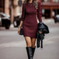 The Amara O-Neck Screw Thread Mini Dress by Lavishly Me