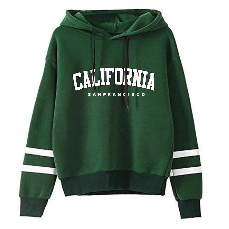 The West Coast Stripe Hooded Jogger Set hooded two-piece jogging suit from Lavishly Me