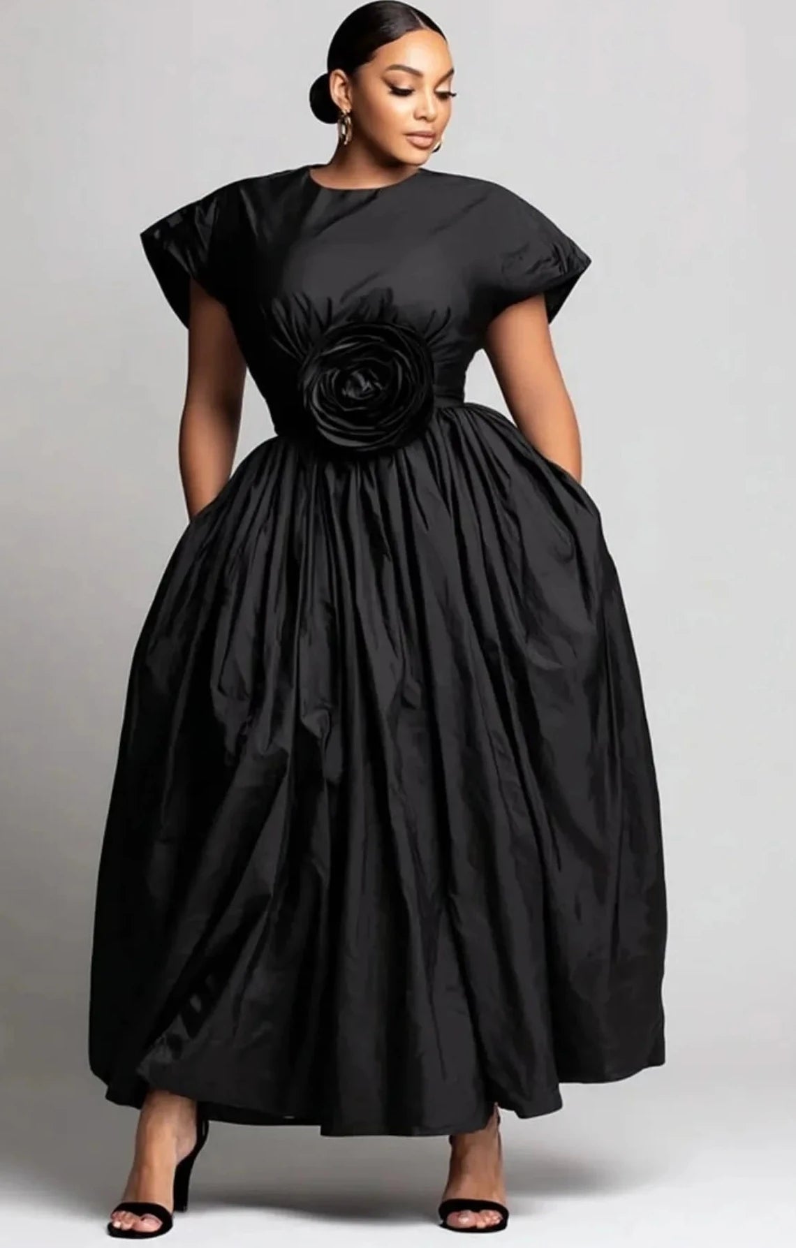 The Priya O-Neck Pockets Midi Dress by Lavishly Me