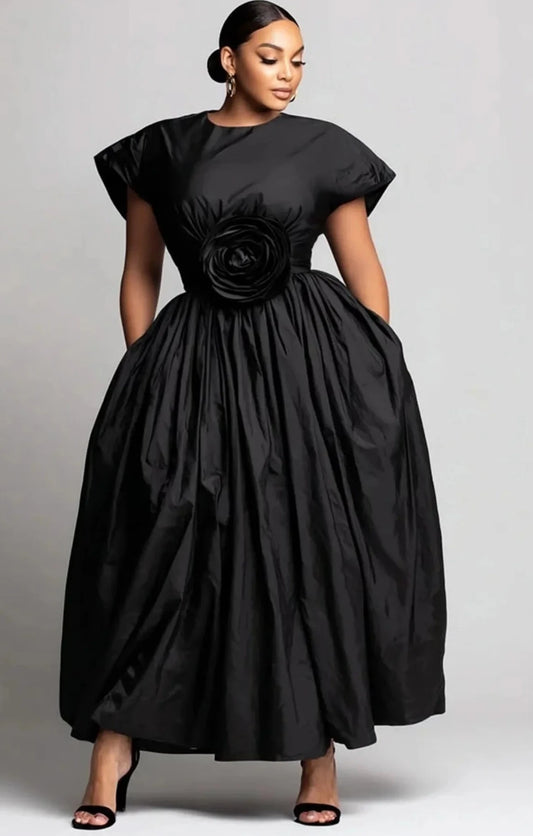 The Priya O-Neck Pockets Midi Dress by Lavishly Me