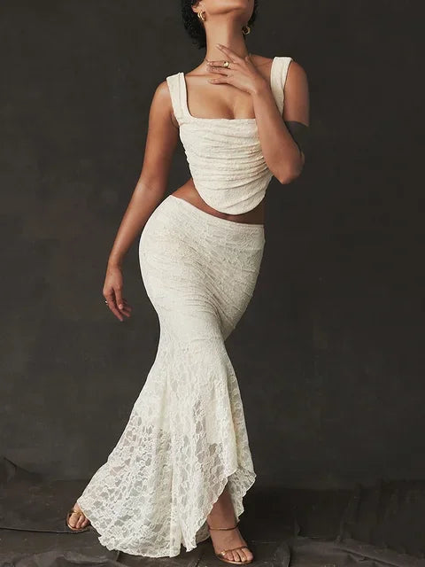 The Celestine Lace-Up Maxi Set