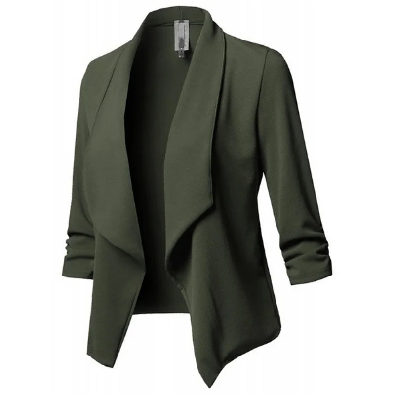 The Arden Ruched Asymmetrical Blazer from the Boss Energy at Lavishly Me