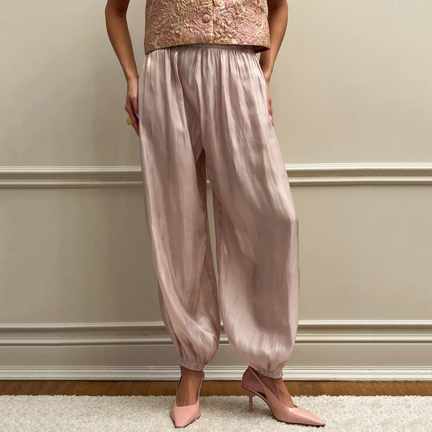 The Blush Pleated Balloon Trousers from the Soft & Sophisticated at Lavishly Me