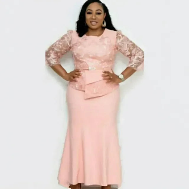 The Cressida Lace Curve Maxi Dress in Fuchsia | Lavishly Me
