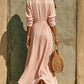 The Marais Pleated Button Maxi Dress from the Soft & Sophisticated at Lavishly Me