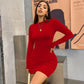 The Monroe Ruched Turtleneck Mini Dress in 1557-Hemp black | Lavishly Me