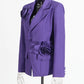 Make Me Blossom Purple Blazer with Rose Appliques