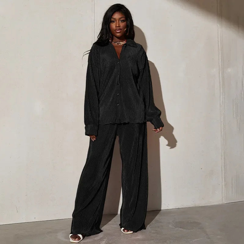 The Serena Wide-Leg Lounge Set in light  yellow | Lavishly Me