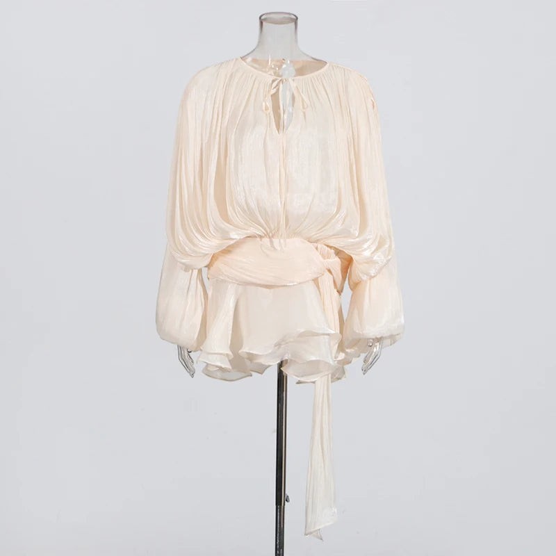 The Elara Folded Tunic Dress