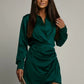 The Champagne Satin Shirt Dress