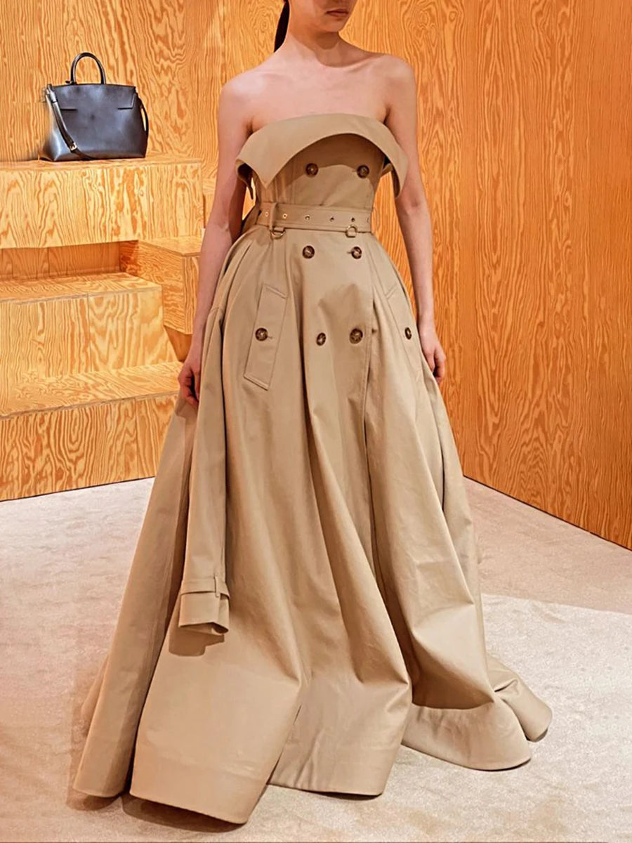 The Belmont Strapless Midi Dress
