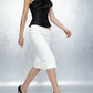 Black Satin Strapless Corset Top with 3D Petal Accent