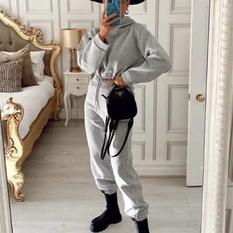 The Cloud Nine Oversized Hoodie Jogger Set hooded two-piece jogging suit from Lavishly Me
