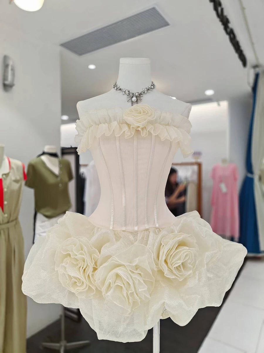 The Flora Appliqué A-Line Mini Dress in PINK | Lavishly Me