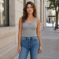 The Harper Ribbed Button Tank