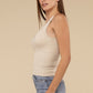 Ribbed Bra Padded V-Neck Tank Top